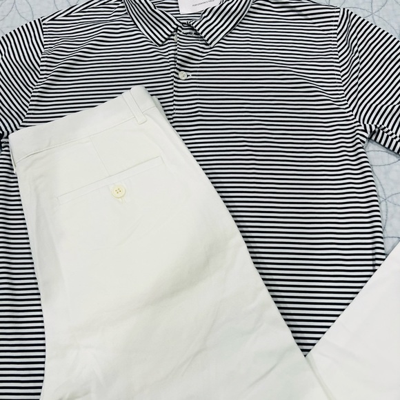 J CREW BOYS SIZE 16 STRIPED POLO DRESS SHIRT AND WHITE SKINNY DRESS PANTS NWT!! - Picture 2 of 10